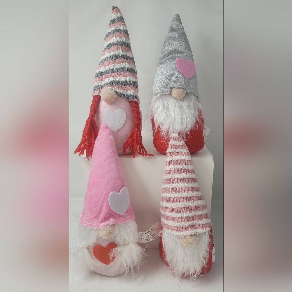 Gnomes Set of 4 Home Decor 10" Tall Wedding Bridal Shower Valentines Day
